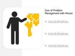 Icon of problem management with person