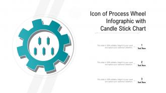 Icon Of Process Wheel Infographic With Candle Stick Chart