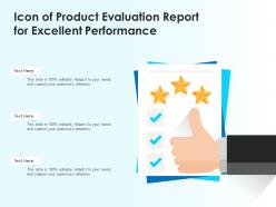 Icon of product evaluation report for excellent performance