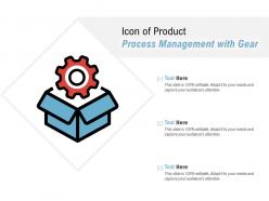 Icon of product process management with gear