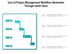 Icon of project management workflow illustration through gantt chart