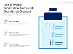 Icon of project prioritization framework checklist on clipboard