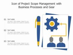 Icon of project scope management with business processes and gear