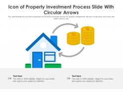 Icon of property investment process slide with circular arrows