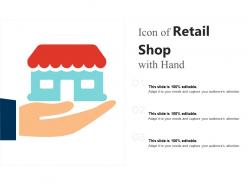 Icon of retail shop with hand