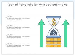 Icon of rising inflation with upward arrows