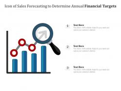 Icon of sales forecasting to determine annual financial targets