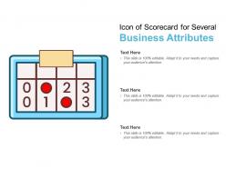 Icon of scorecard for several business attributes