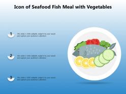 Icon of seafood fish meal with vegetables