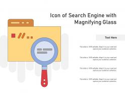 Icon of search engine with magnifying glass