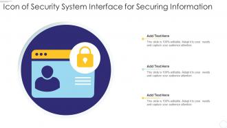 Icon Of Security System Interface For Securing Information