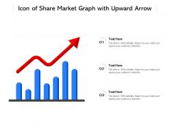 Icon of share market graph with upward arrow