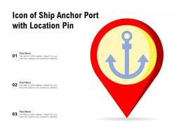 Icon of ship anchor port with location pin