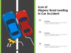 Icon of slippery road leading to car accident