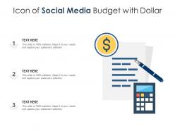 Icon of social media budget with dollar