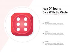 Icon Of Sports Dice With Six Circle