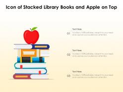 Icon of stacked library books and apple on top