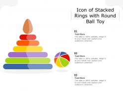 Icon of stacked rings with round ball toy