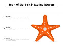 Icon of star fish in marine region