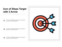 Icon of steps target with 3 arrow