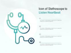Icon of stethoscope to listen heartbeat