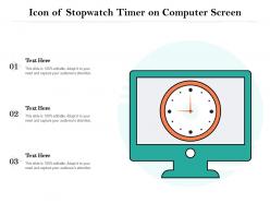 Icon of stopwatch timer on computer screen