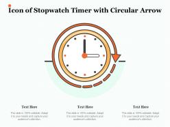 Icon of stopwatch timer with circular arrow