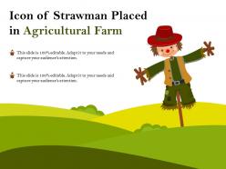 Icon of strawman placed in agricultural farm