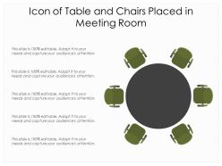 Icon of table and chairs placed in meeting room