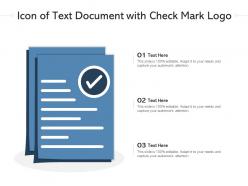 Icon of text document with check mark logo