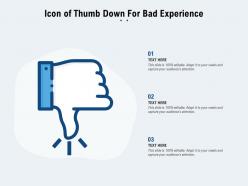 Icon of thumb down for bad experience