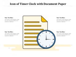 Icon Of Timer Clock With Document Paper