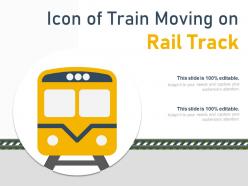 Icon Of Train Moving On Rail Track