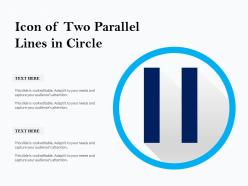 Icon of two parallel lines in circle