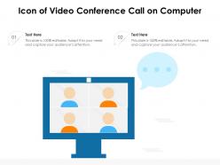 Icon Of Video Conference Call On Computer