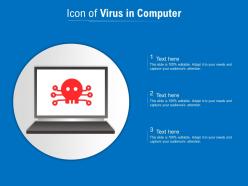 Icon of virus in computer