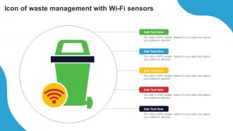 Icon Of Waste Management With Wi Fi Sensors