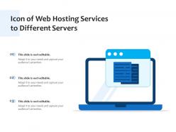 Icon of web hosting services to different servers
