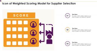 Icon Of Weighted Scoring Model For Supplier Selection