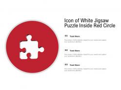Icon of white jigsaw puzzle inside red circle