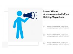 Icon Of Winner Announcement With Man Holding Megaphone