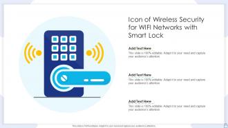 Icon of wireless security for wifi networks with smart lock