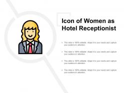 Icon of women as hotel receptionist