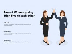 Icon of women giving high five to each other