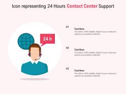 Icon representing 24 hours contact center support