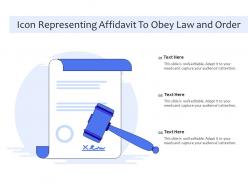Icon Representing Affidavit To Obey Law And Order