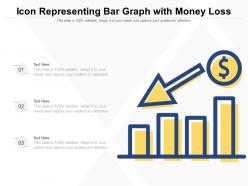 Icon representing bar graph with money loss
