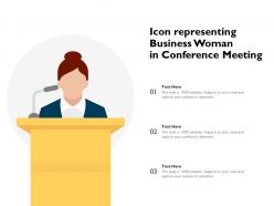 Icon representing business woman in conference meeting