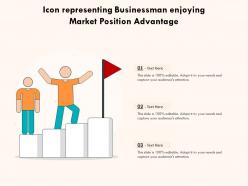 Icon representing businessman enjoying market position advantage