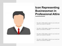 Icon representing businessman in professional attire